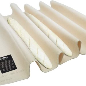 Walfos Professional Proofing Cloth, 17″ x 14″ Heavy Duty Bakers Dough Couche, Natural Cotton, Shaping Tool for Baguettes, Loaves and Ciabatta
